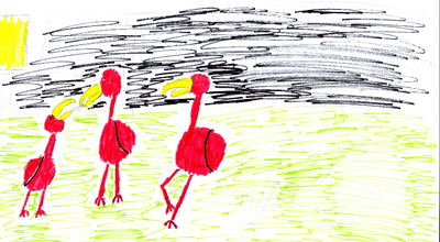 рисунок Сони - фламинго